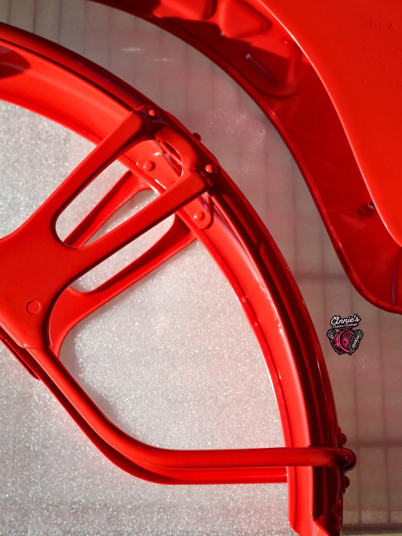 ral 3020 powder coated motorcycle wheel traffic red
